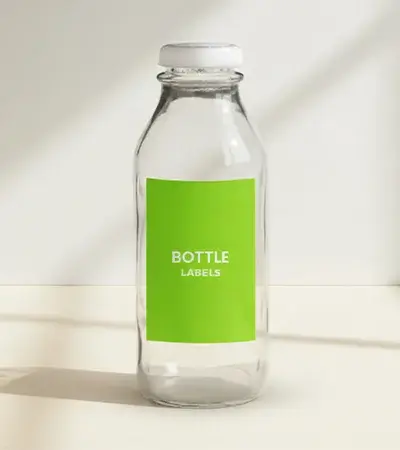 Bottle label with branding and details