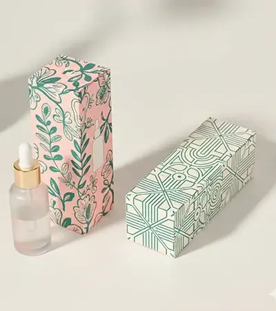 Cosmetic box packaging with elegant design