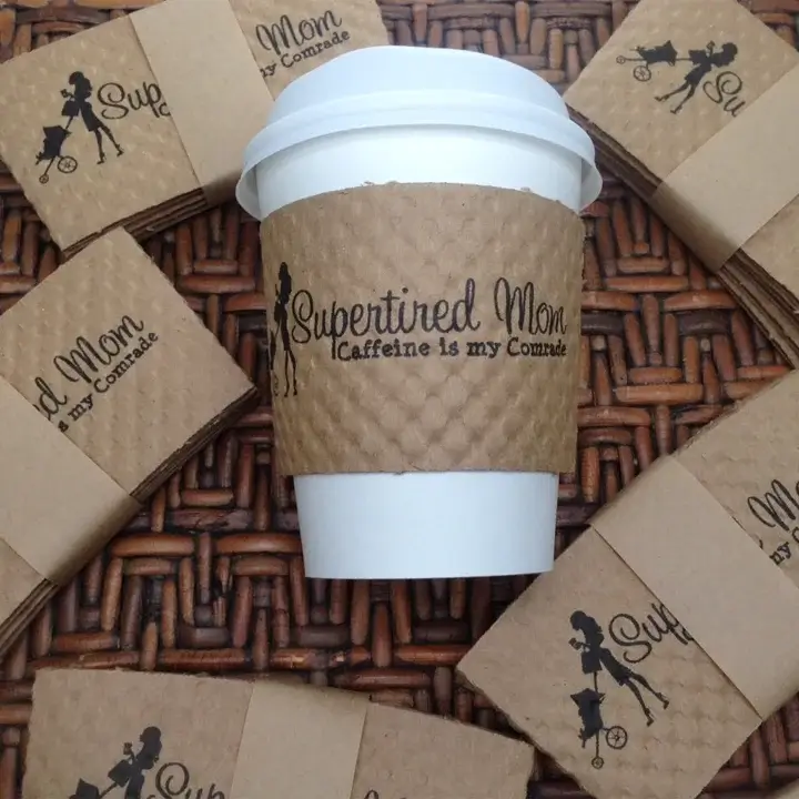 Custom coffee cup sleeves with printed logos for cafes and beverage brands
