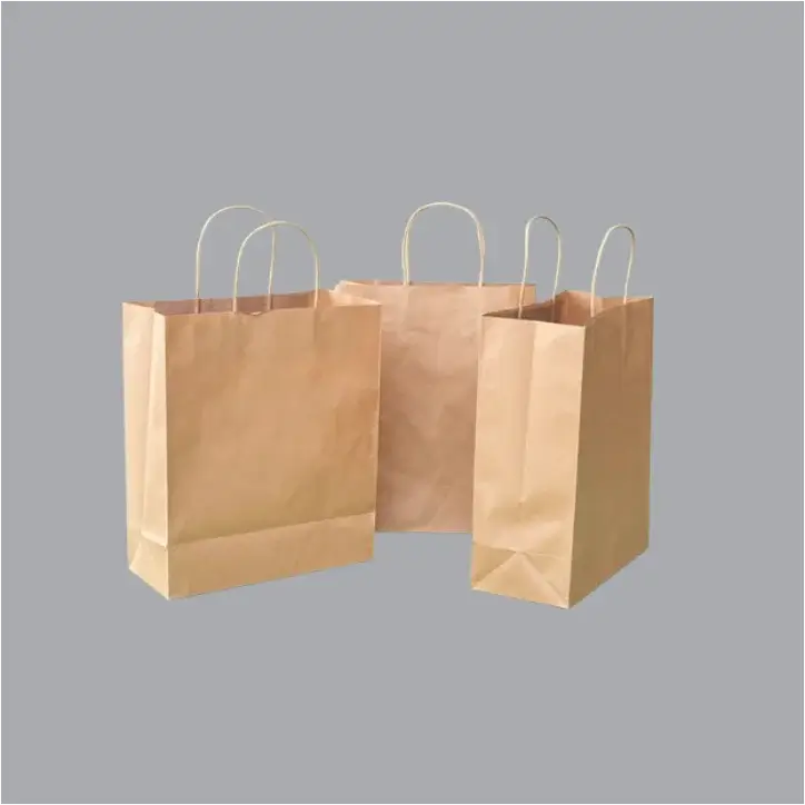 Custom kraft paper bags with logo for retail and takeaway packaging