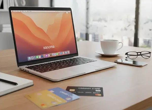 Online order being placed on a laptop